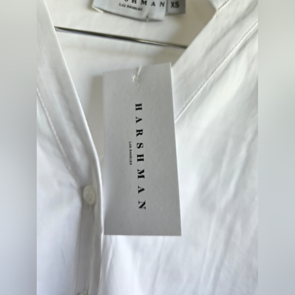 NWT! Harshman Los Angeles, Toula Pleated Back Tunic, White , Size XS-MSRP $331 - Picture 7 of 9